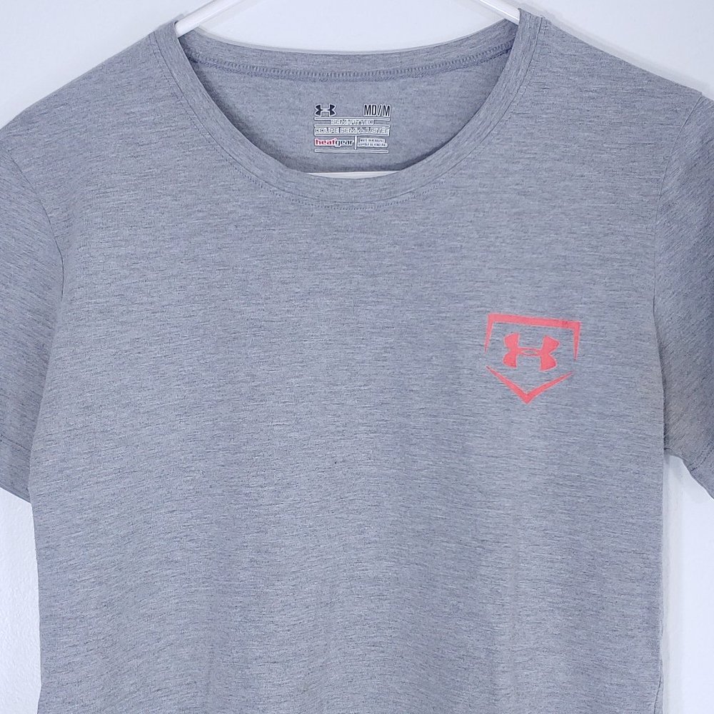 Under Armor Heat Gear Logo T-Shirt "Fast Pitch" - Picture 2 of 8